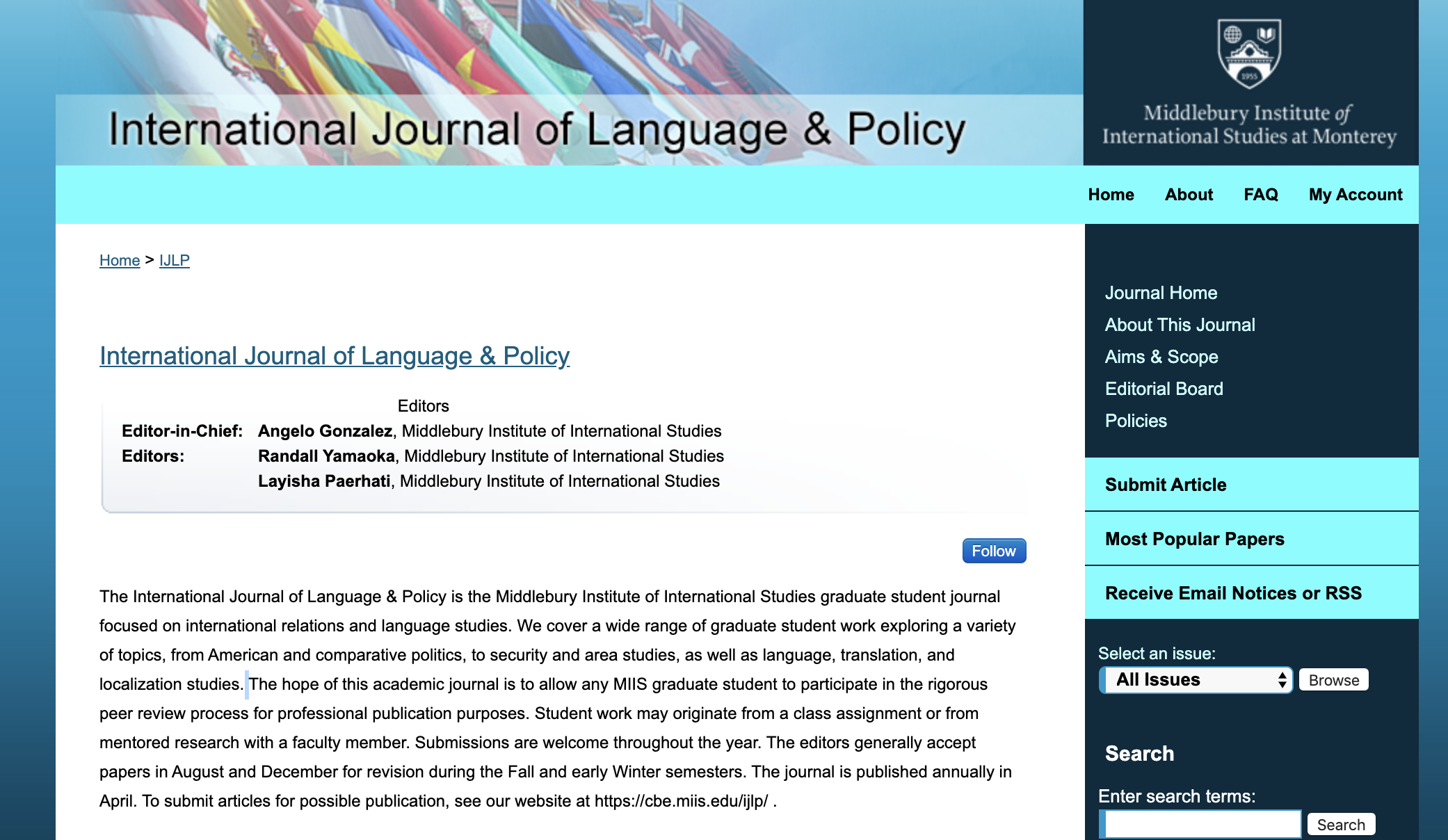 New Middlebury Institute Academic Journal Launches Middlebury